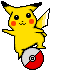Picture of Pikachu and a Poke Ball